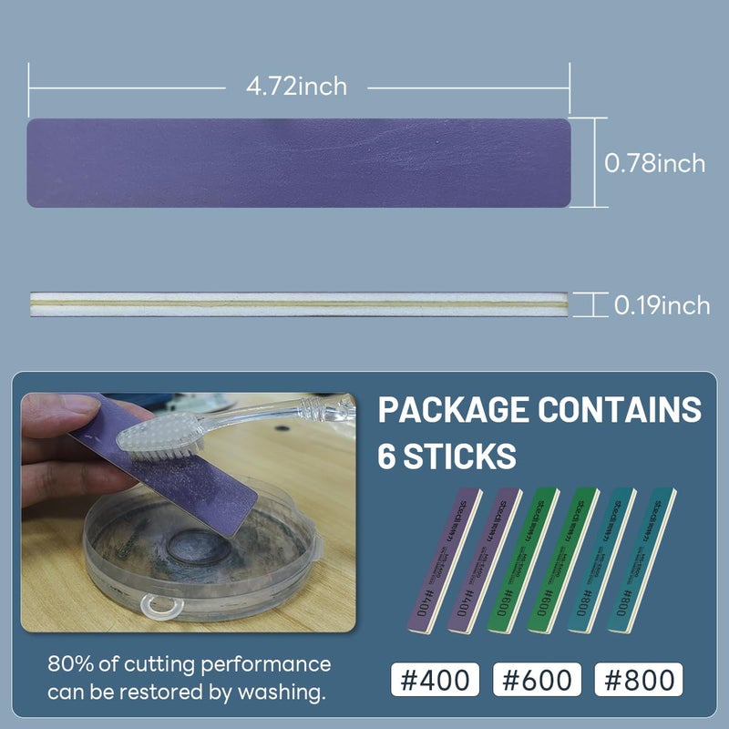 Stedi Sanding Sticks - Hobby Making Tools, Polishing Sanding Sticks for Gundam Repairing, Plastic & Miniature Model 6PCS (#400 * 2 +#600 * 2 +#800 * 2) - Image 3